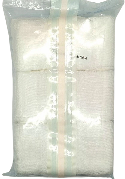 Салфетка марлевая стерильная 5х5см, 8-ми слойная, упаковка 100шт. арт.1610118/ Славна/Технокомплекс