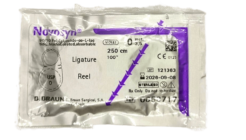 Новосин фиолетовый (0) М 3.5, 250 см катушка (0058717)/ B.Braun