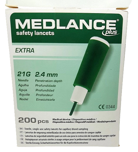 Ланцет автоматический Medlance plus Extra (игла 21 G), упаковка 200 шт.