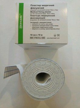Пластырь медицинский фиксирующий 10см*10м нетканевой в рулоне / MEDICARE