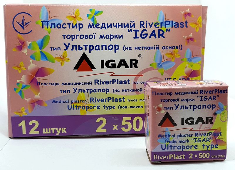 Пластырь медицинский 2х500 см Ультрапор (нетканая основа)/ RiverPlast / ИГАР, 1 шт.