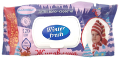 Серветки вологі дитячі Winter Fresh Журавлина/ Sunvita, 120 шт в упаковці з клапаном / Sunvita