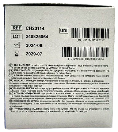 Голка ін'єкційна G 23 x 1 1/4" (0,60x30 мм)/ MEDOJECT/ Chirana