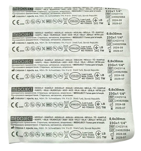 Голка ін'єкційна G 23 x 1 1/4" (0,60x30 мм)/ MEDOJECT/ Chirana