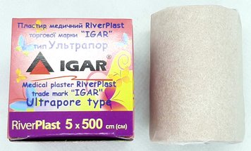 Пластырь медицинский 5х500 см Ультрапор (нетканая основа)/ RiverPlast/ ИГАР, 1 шт.