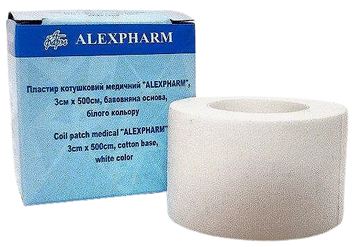 Пластырь медицинский 3х500 см на хлопковой основе белый/ АLEXPHARM