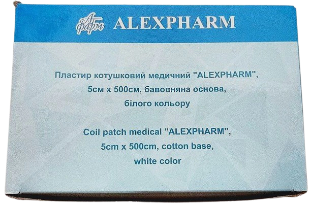 Пластырь медицинский 5х500 см на хлопковой основе белый/ АLEXPHARM