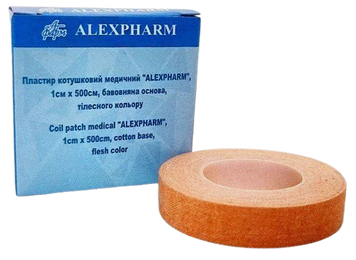 Пластырь медицинский 1х500 см на хлопковой основе телесный/ АLEXPHARM