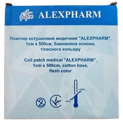 Пластир медичний 1х500 см на бавовняній основі тілесний/ АLEXPHARM