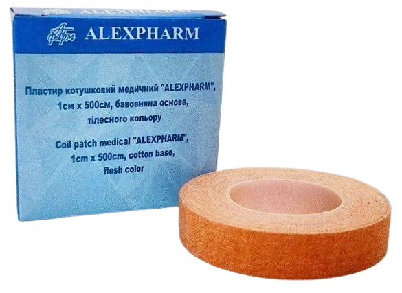 Пластир медичний 1х500 см на бавовняній основі тілесний/ АLEXPHARM