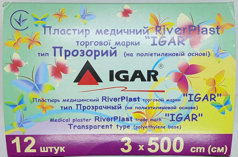 Пластир медичний 3х500 см Прозорий (п/е основа) RiverPlast/ ІГАР