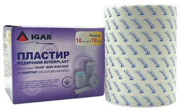 Пластир медичний Лайтпор (основа спанлейс) 10см*10м RiverPlast / ІГАР
