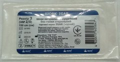 Шовк хірургічний стерильний без голки розмір 3 (UPS 2/0) 150 см/ ІГАР