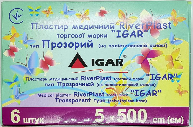Пластырь медицинский 5х500 см Прозрачный (п/э основа) RiverPlast/ ИГАР