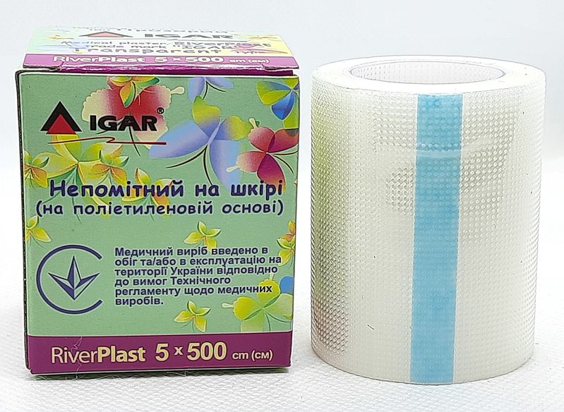 Пластир медичний 5х500 см Прозорий (п/е основа) RiverPlast/ ІГАР