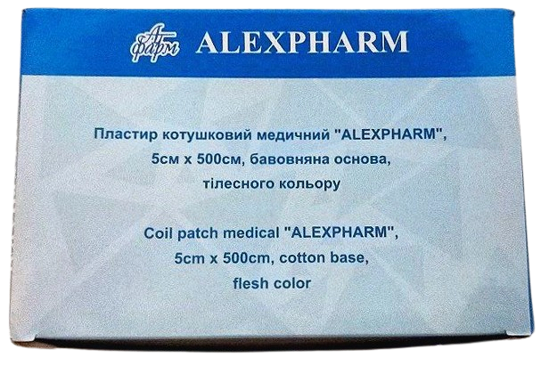 Пластир медичний 5х500 см на бавовняній основі тілесний/ АLEXPHARM