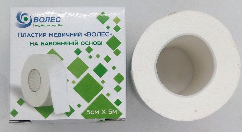 Пластырь медицинский на хлопковой основе в катушке 5см*5м / ВОЛЕС