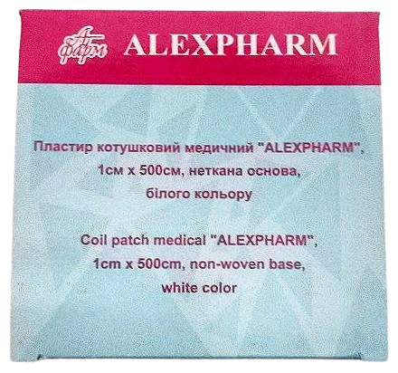 Пластир медичний 1х500 см на нетканій основі білий/ АLEXPHARM