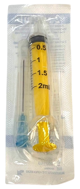 Шприц 2 мл G23 (0,6*30 мм) LuerSlip одноразовий/ ALEXPHARM/ Індія