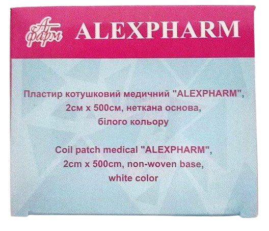 Пластир медичний 2х500 см на нетканій основі білий/ АLEXPHARM