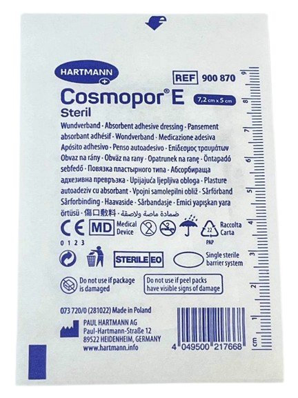 Повязка пластырная стерильная Cosmopor E steril&nbsp;7,2 см х 5 см/ HARTMANN, 1 шт