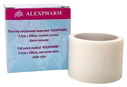 Пластырь медицинский 2,5х500 см на нетканой основе белый/ АLEXPHARM