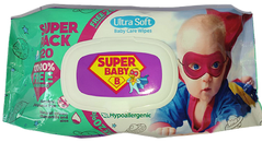 Серветки вологі дитячі Super Pak ромашка й алое Super Baby/Sunvita, 120 шт. у пакованні з клапаном