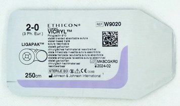 Викрил Ligapac фиолетовый 2-0, М3, 2,5 м, без иглы (катушки Лигапак) W9020 Ethicon/ Johnson&Johnson