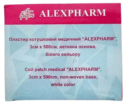 Пластырь медицинский 3х500 см на нетканой основе белый/ АLEXPHARM