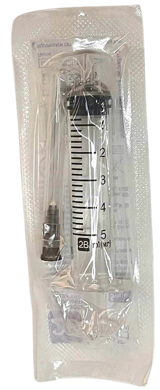 Шприц 5 мл G22 (0,7*38 мм) LuerSlip 3-х компонентный одноразовый/ 2В