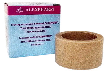 Пластир медичний 2х500 см на нетканій основі тілесний/ АLEXPHARM