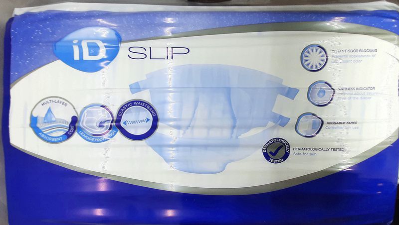 Подгузники для взрослых с высоким уровнем впитываемости, размер М ID SLIP Plus, 30 штук