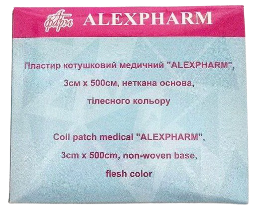 Пластир медичний 3х500 см на нетканій основі тілесний/ АLEXPHARM