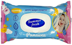Серветки вологі дитячі ромашка Summer Fresh/Sunvita, 72 шт. в упаковці з клапаном