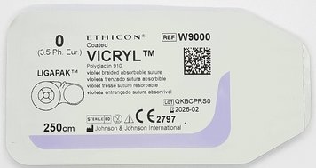 Викрил Ligapac фиолетовый (0) М 3.5, 2.5м, без иглы W9000 Ethicon/ Johnson&Johnson