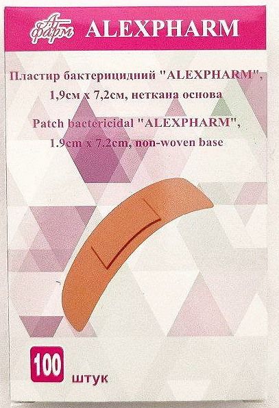 Пластир бактерицидний 1,9 х 7,2 см на нетканій основі/ ALEXPHARM