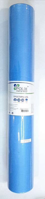 Покриття (простирадло) у рулоні одноразове 80 см х100 м, щільність.25 г/м2/ Polix PRO&MED, блакитне