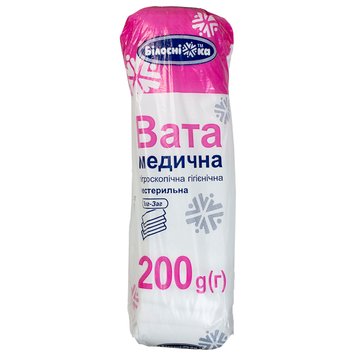 Вата 200 г нестерильная зигзаг/ Белоснежка/ Укрмедтекстиль