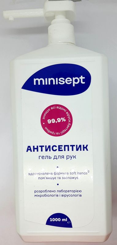 Антисептик спиртовмісний гель "Minisept", 1 л з дозатором