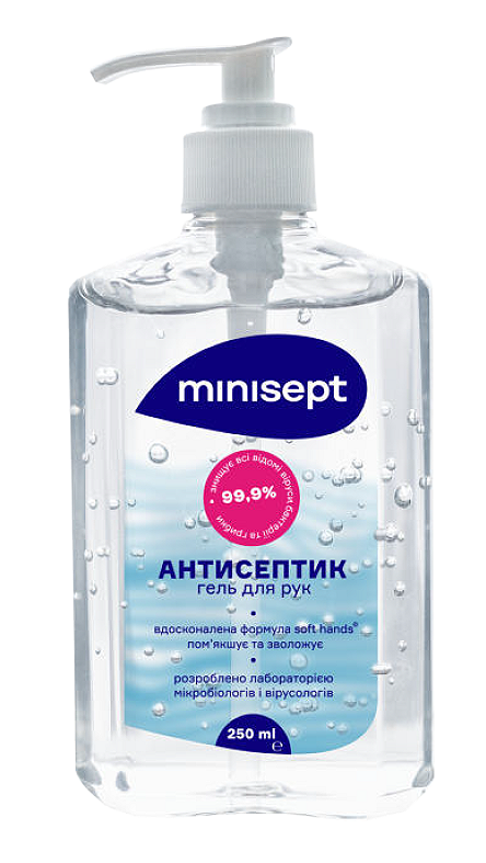 Антисептик спиртосодержащий гель "Minisept", 250 мл с дозатором