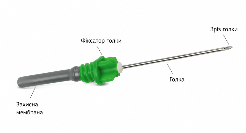 Голка двостороння для вакуумного забору крові G21 зелена ВОЛЕС упаковка 100 шт.