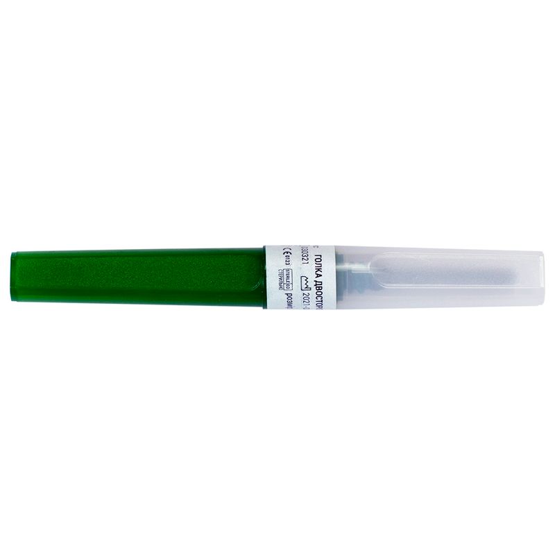 Голка двостороння для вакуумного забору крові G21 зелена ВОЛЕС упаковка 100 шт.