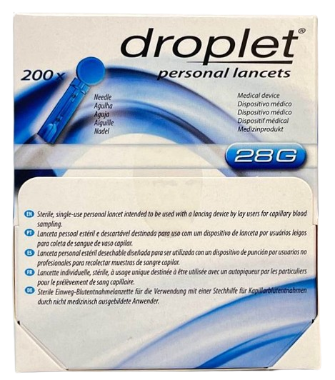 Ланцет для прокалывающих устройств, игла 28G Droplet/ HTL Strefa SA, упаковка 200 шт.