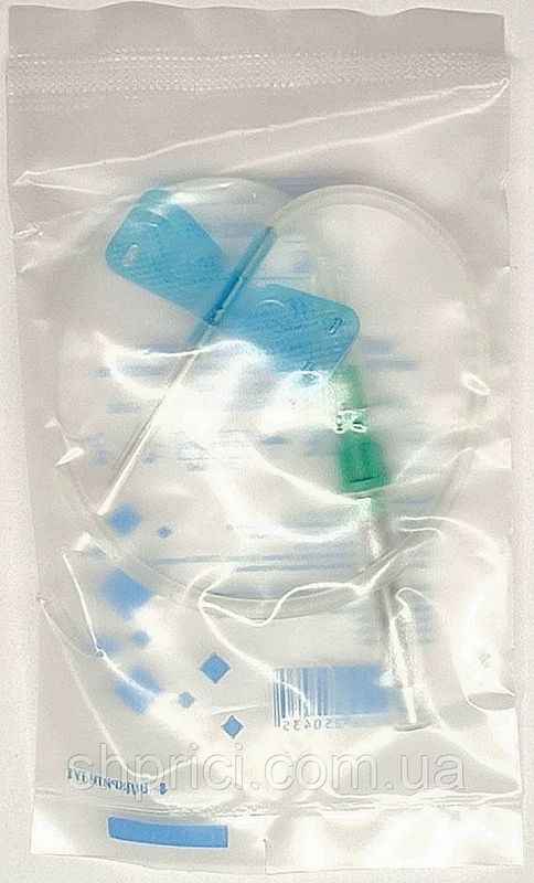 Катетер для забору крові тип Метелик 23G з луер-адаптером/ Волес, синій