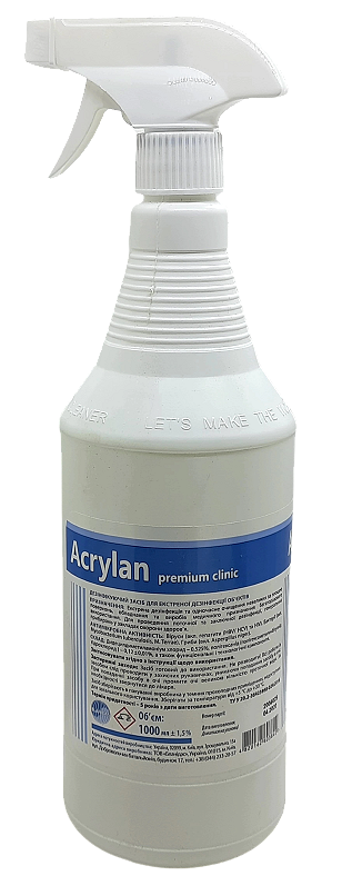 Дезінфікувальний засіб екстреної дезінфекції об'єктів "Акрилан преміум клінік" (Acrylan premium clinic) 1 л