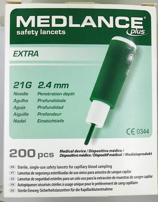 Ланцет автоматичний Medlance plus Extra (голка 21 G), паковання 200 шт.