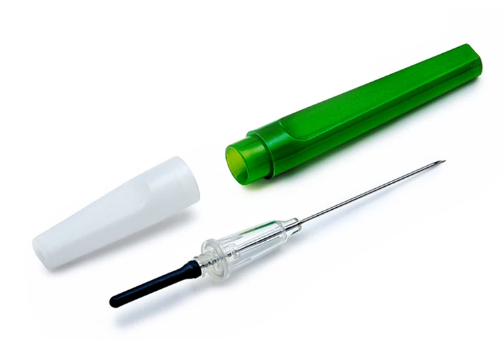 Голка двостороння тип "флешбек" для вакуумного забору крові G21 (0,8 х 25 мм) зелена/ ВОЛЕС, упаковка 100 шт.