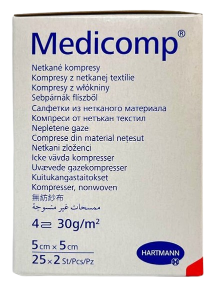 Салфетка нетканая стерильная Medicomp 5 х 5 см, 2 шт. в упаковке&nbsp;/ Hartmann