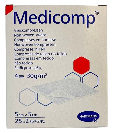 Салфетка нетканая стерильная Medicomp 5 х 5 см, 2 шт. в упаковке&nbsp;/ Hartmann