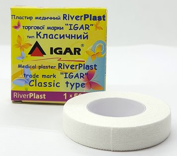 Пластырь медицинский 1х500 см на хлопковой основе Классический/ RiverPlast / ИГАР